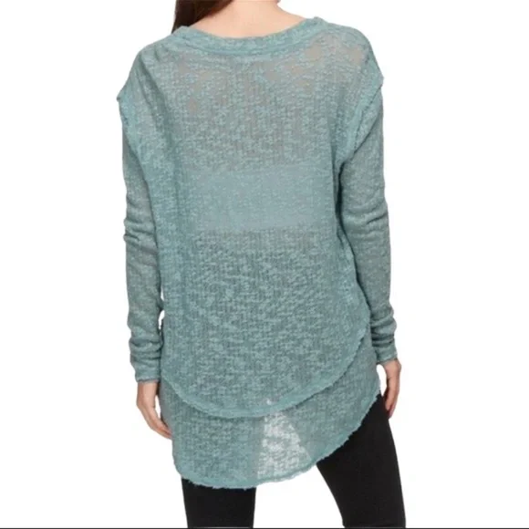 Free People Ocean Air Hacci Top Color Misty Forest - Picture 4 of 9